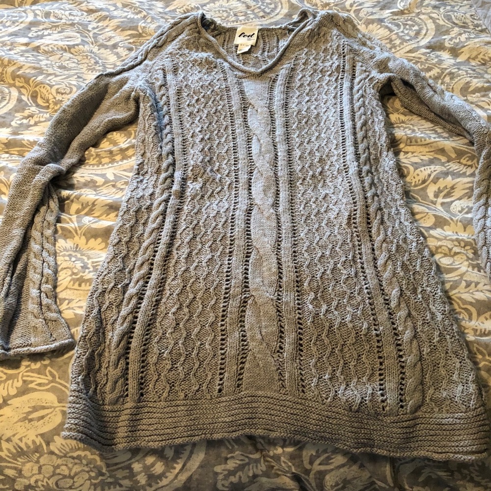 Luxe Essentials cold shoulder sweater